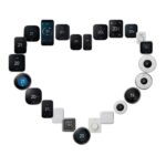 Heart shape made from smart thermostats and phones, symbolising customer support and appreciation