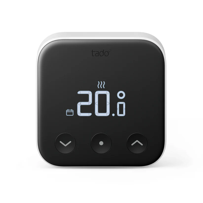 Tado X Smart Thermostat displaying 20 degrees Celsius on its LED screen