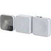 Hive Mini thermostat, Hive Hub, and Hive Receiver – three white smart home control units for heating & hot water